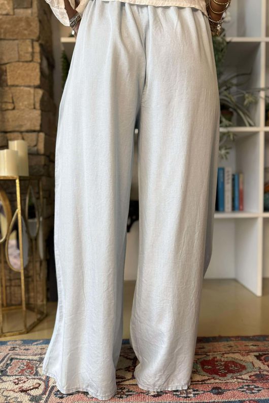 Washed Chambray Palazzo Jean Light 